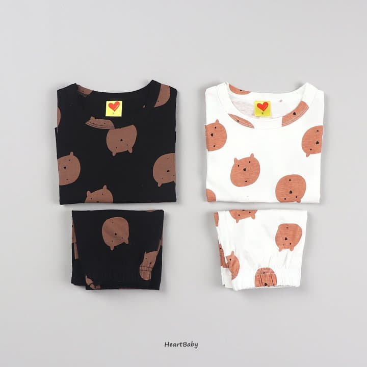 Heart Baby - Korean Children Fashion - #kidzfashiontrend - Bear Face Short Sleeves Easywear - 6