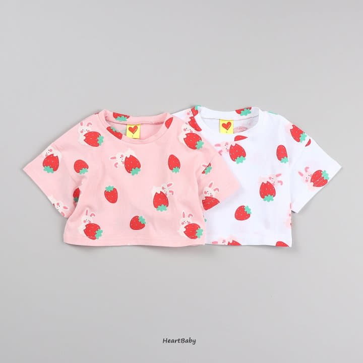 Heart Baby - Korean Children Fashion - #prettylittlegirls - Strawberry Crop Tee