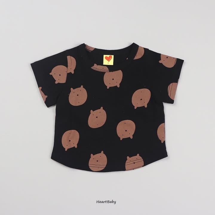 Heart Baby - Korean Children Fashion - #prettylittlegirls - Bear Face Short Sleeves Easywear - 11