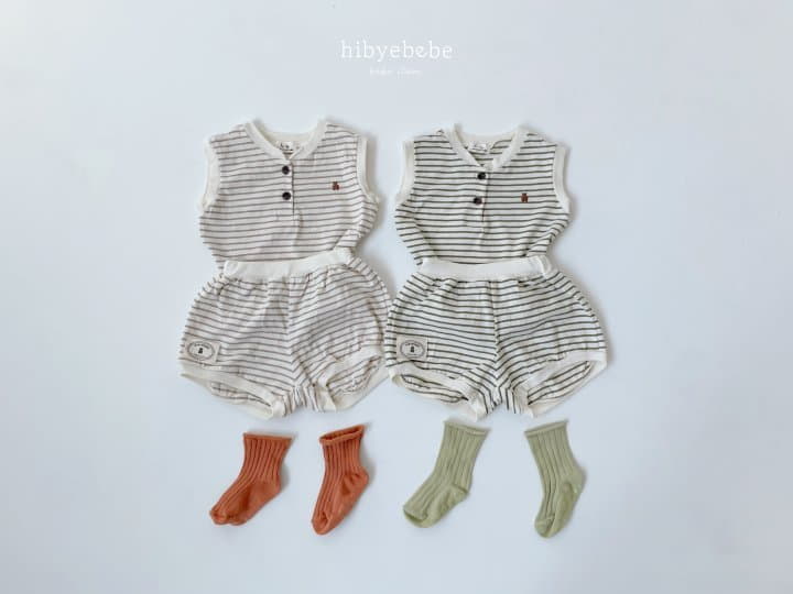 Hi Byebebe - Korean Baby Fashion - #babyboutique - Slav Stripes Sleeveless Top Bottom Set - 5