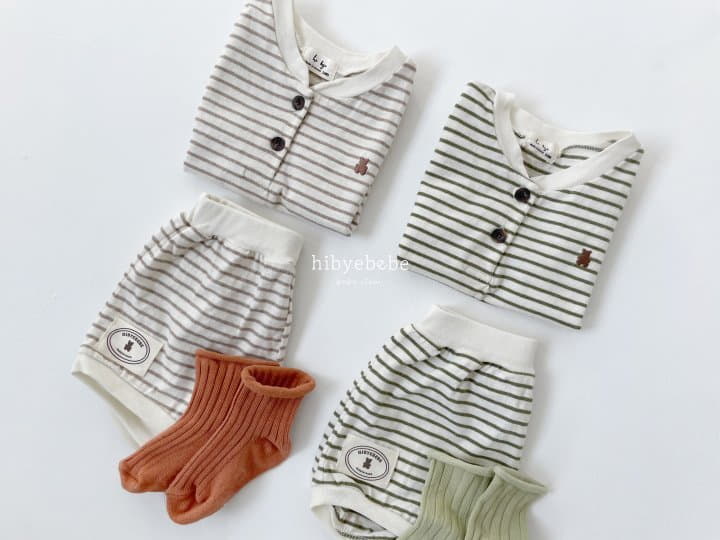 Hi Byebebe - Korean Baby Fashion - #babyboutiqueclothing - Slav Stripes Sleeveless Top Bottom Set - 7