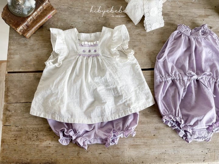 Hi Byebebe - Korean Baby Fashion - #babyclothing - Flower Embrodiery Top Bottom Set - 6