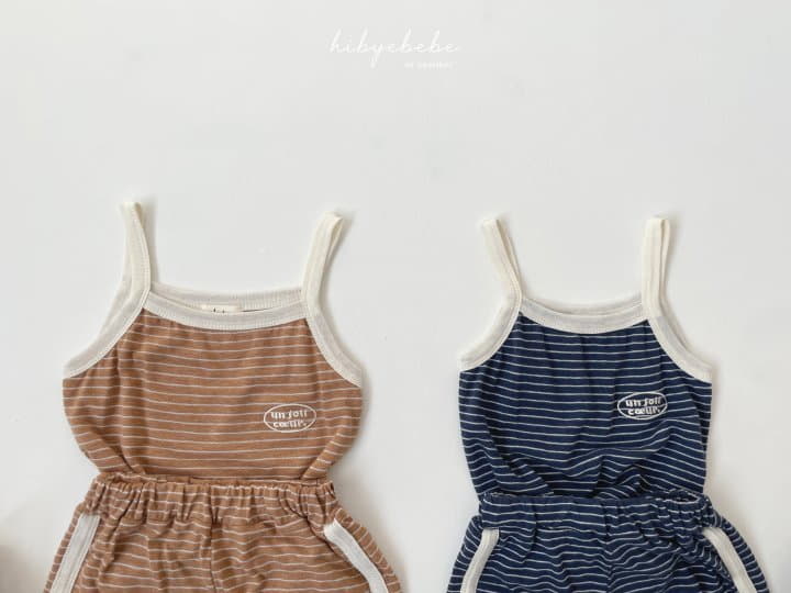 Hi Byebebe - Korean Baby Fashion - #babyfashion - Linen Stripes Sleeveless Top Bottom Set - 12