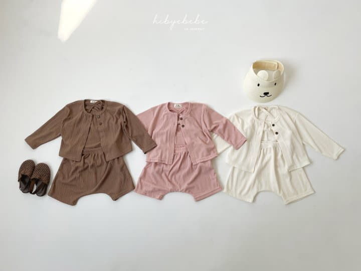 Hi Byebebe - Korean Baby Fashion - #babyfever - Cool Knit Top Bottom Cardigan Set
