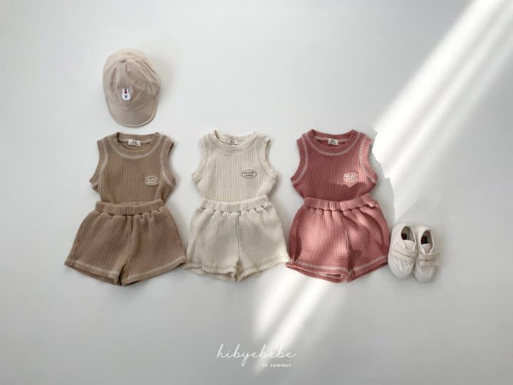 Hi Byebebe - Korean Baby Fashion - #babygirlfashion - Croiffle Sleeveless Top Bottom Set