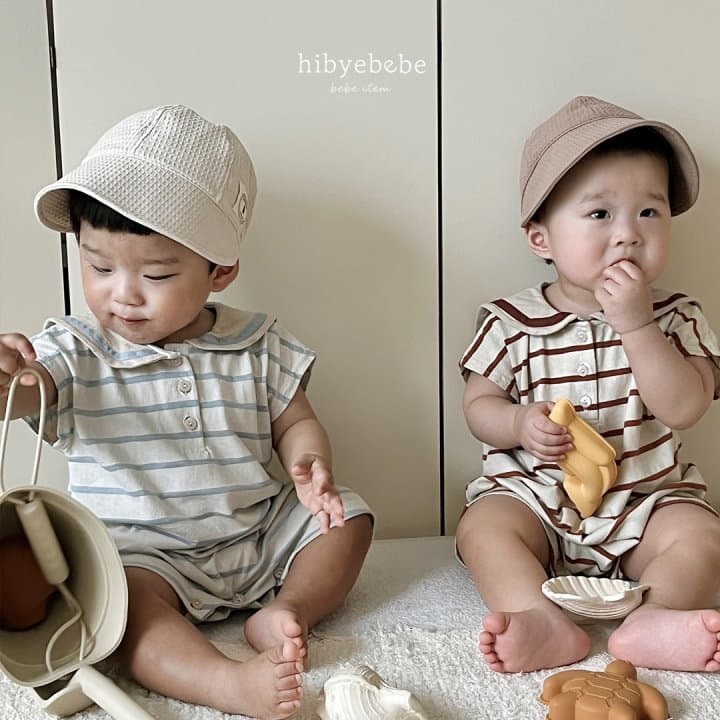 Hi Byebebe - Korean Baby Fashion - #babylifestyle - Stripes Colla Bodysuit