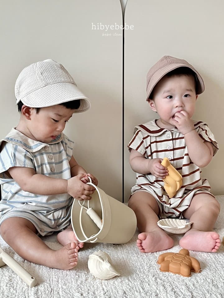 Hi Byebebe - Korean Baby Fashion - #babyoninstagram - Stripes Colla Bodysuit - 2