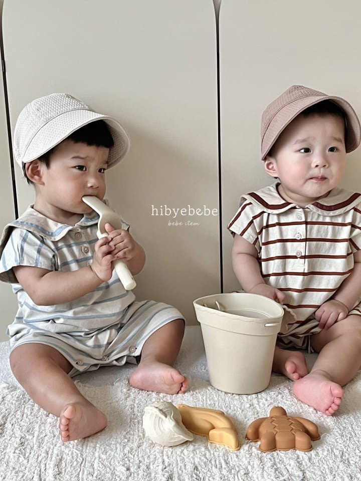 Hi Byebebe - Korean Baby Fashion - #babyootd - Stripes Colla Bodysuit - 3