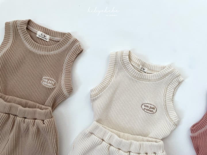 Hi Byebebe - Korean Baby Fashion - #babyoutfit - Croiffle Sleeveless Top Bottom Set - 5