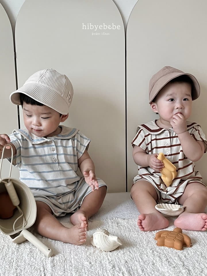 Hi Byebebe - Korean Baby Fashion - #babyootd - Stripes Colla Bodysuit - 4