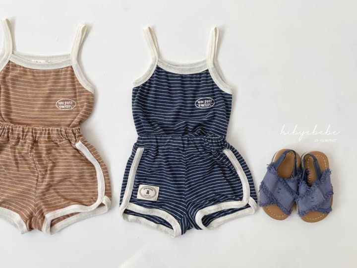 Hi Byebebe - Korean Baby Fashion - #babyoutfit - Linen Stripes Sleeveless Top Bottom Set - 4