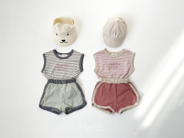 Hi Byebebe - Korean Baby Fashion - #babyoutfit - Fresh Sleeveless Top Bottom Set