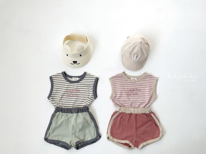 Hi Byebebe - Korean Baby Fashion - #babyoutfit - Fresh Sleeveless Top Bottom Set - 2