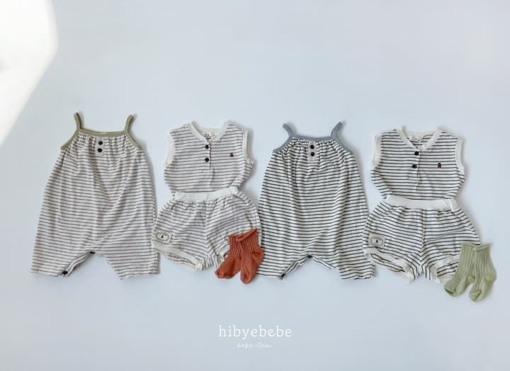 Hi Byebebe - Korean Baby Fashion - #babyoutfit - Slav Stripes Sleeveless Top Bottom Set