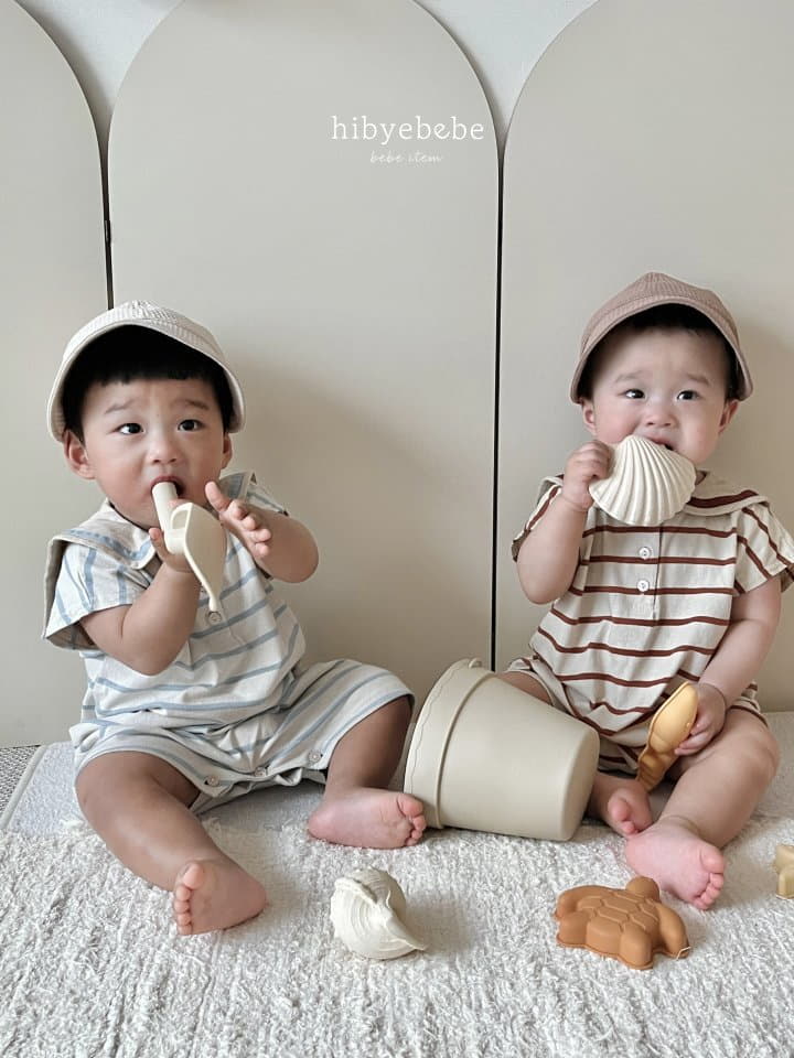 Hi Byebebe - Korean Baby Fashion - #babywear - Stripes Colla Bodysuit - 6