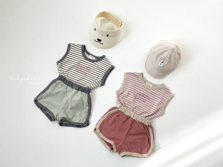 Hi Byebebe - Korean Baby Fashion - #babywear - Fresh Sleeveless Top Bottom Set - 3