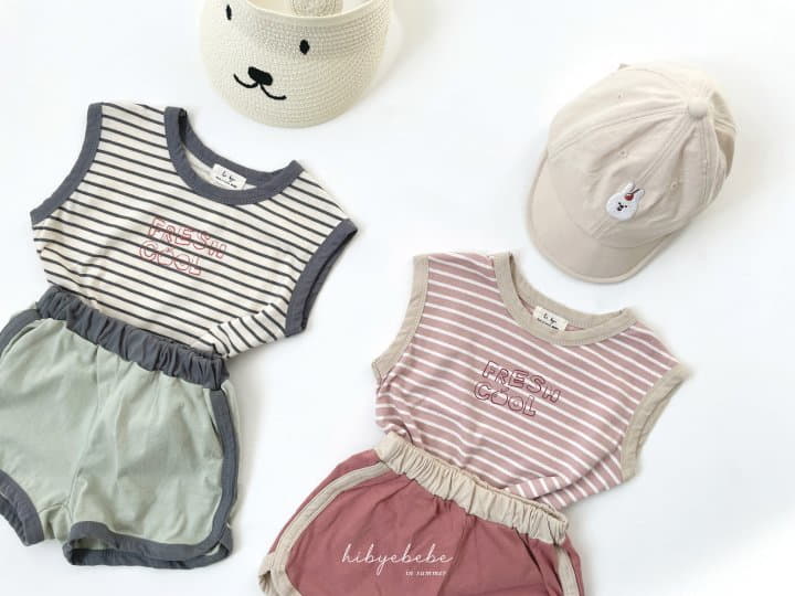 Hi Byebebe - Korean Baby Fashion - #babywear - Fresh Sleeveless Top Bottom Set - 4