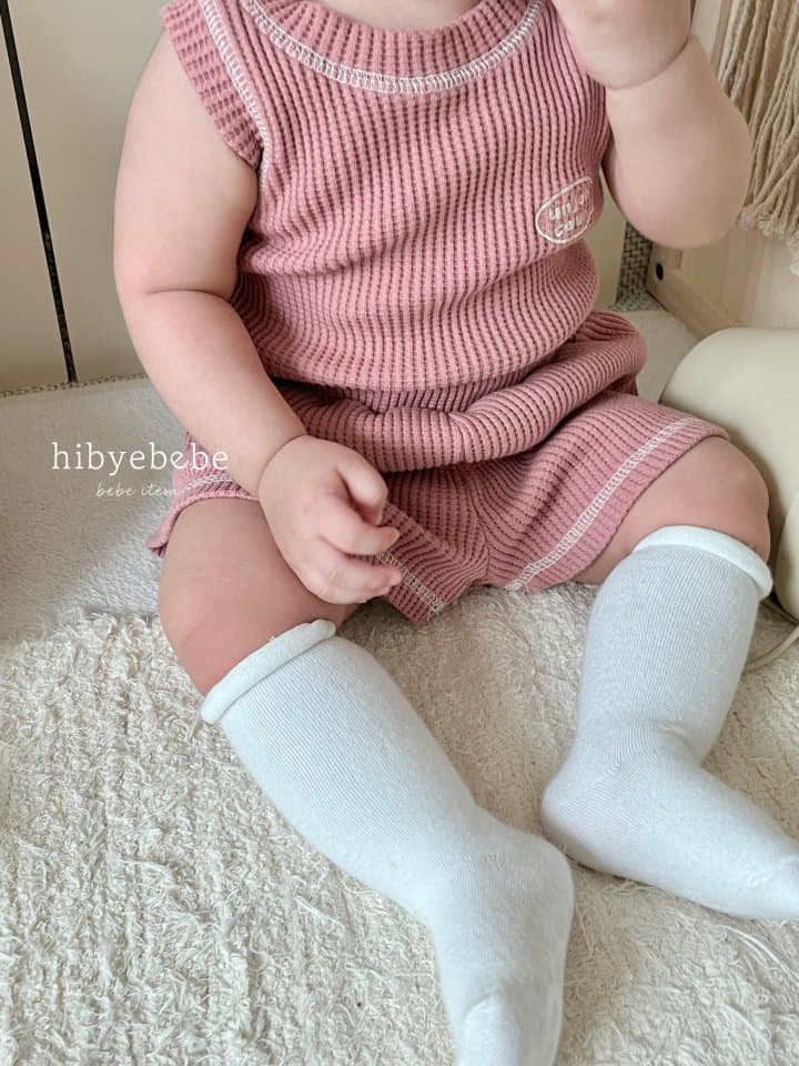 Hi Byebebe - Korean Baby Fashion - #onlinebabyshop - Croiffle Sleeveless Top Bottom Set - 9