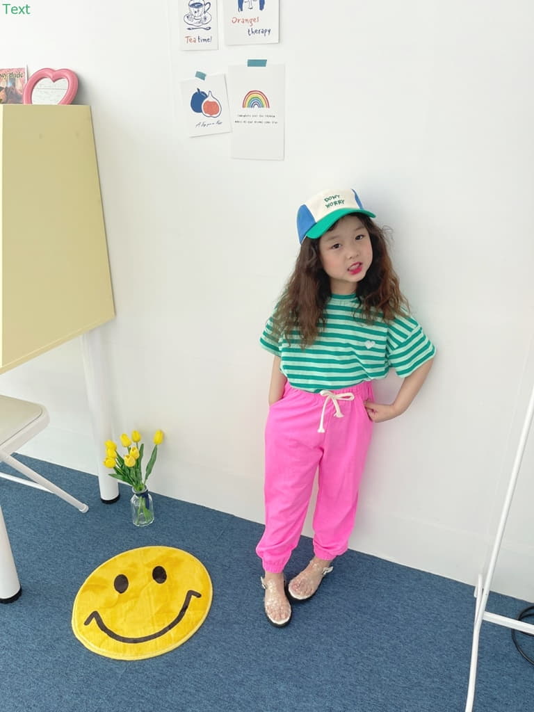 Honeybee - Korean Children Fashion - #childrensboutique - Stripes Heart Embrodiery Tee - 8