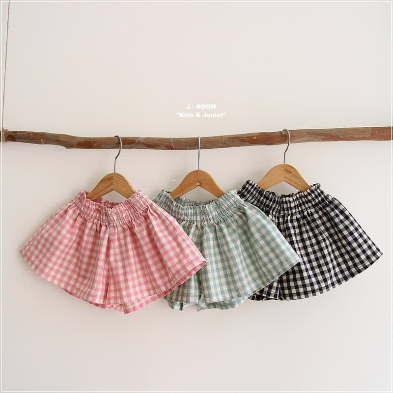 J-Room - Korean Children Fashion - #childofig - Check Skirt Shorts - 3