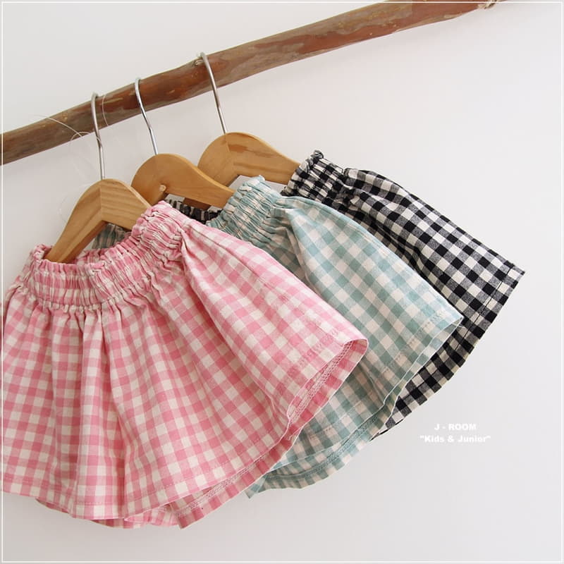 J-Room - Korean Children Fashion - #childofig - Check Skirt Shorts - 4