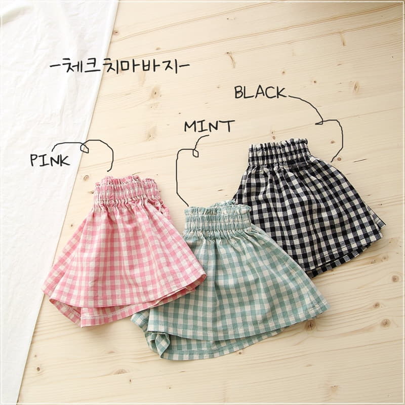 J-Room - Korean Children Fashion - #toddlerclothing - Check Skirt Shorts