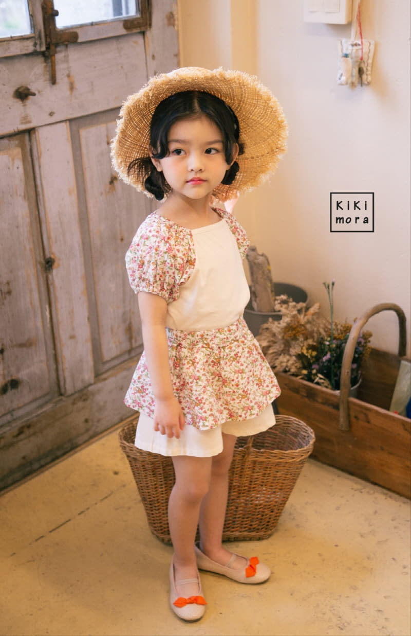 Kikimora - Korean Children Fashion - #designkidswear - Small Flower Puff Tee - 3