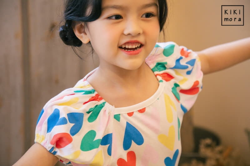 Kikimora - Korean Children Fashion - #kidsstore - Heart Puff Tee - 10