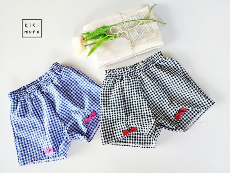 Kikimora - Korean Children Fashion - #littlefashionista - Check Ribbon Shorts - 8