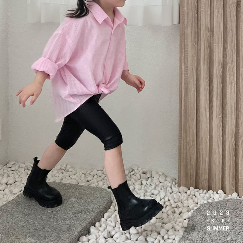 Kk - Korean Children Fashion - #kidsshorts - Leather Leggings - 10