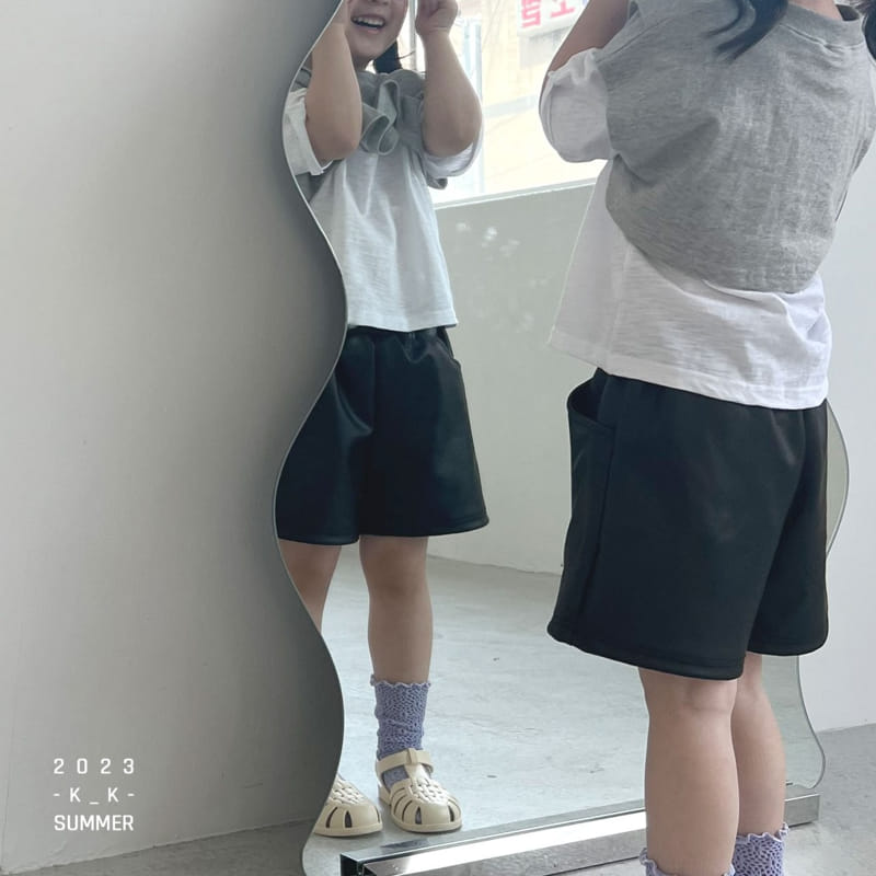 Kk - Korean Children Fashion - #kidsshorts - Leather Pants - 9