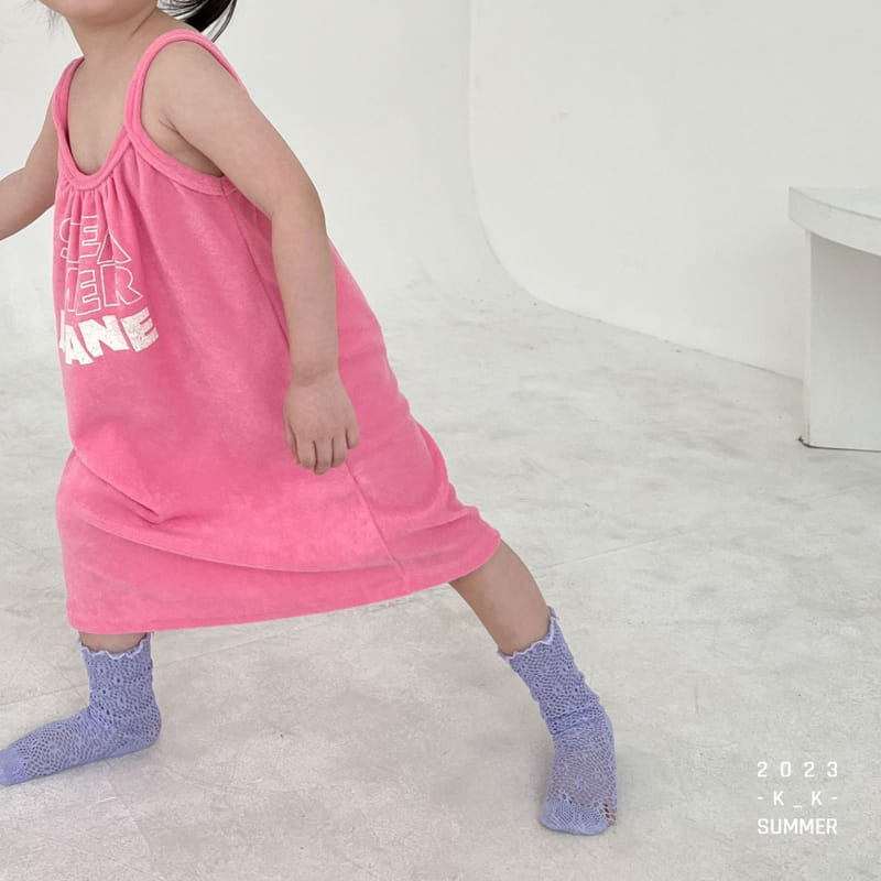 Kk - Korean Children Fashion - #littlefashionista - Pink Shirring One-piece - 3