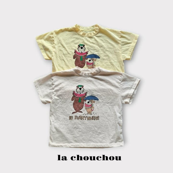 La Chouchou - Korean Children Fashion - #littlefashionista - Melon Bear Tee - 6