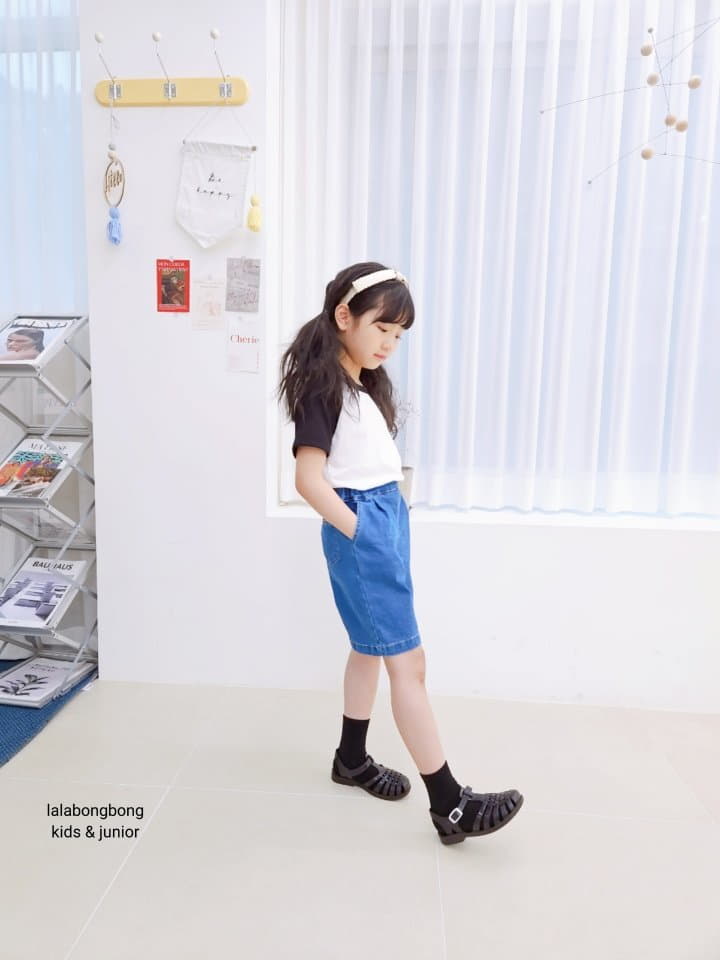 Lalabongbong - Korean Children Fashion - #stylishchildhood - Basic Jeans Shorts - 5