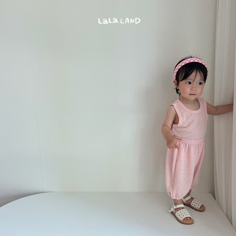 Lalaland - Korean Baby Fashion - #babyootd - Bebe Linen Moralng Top Bottom Set - 4