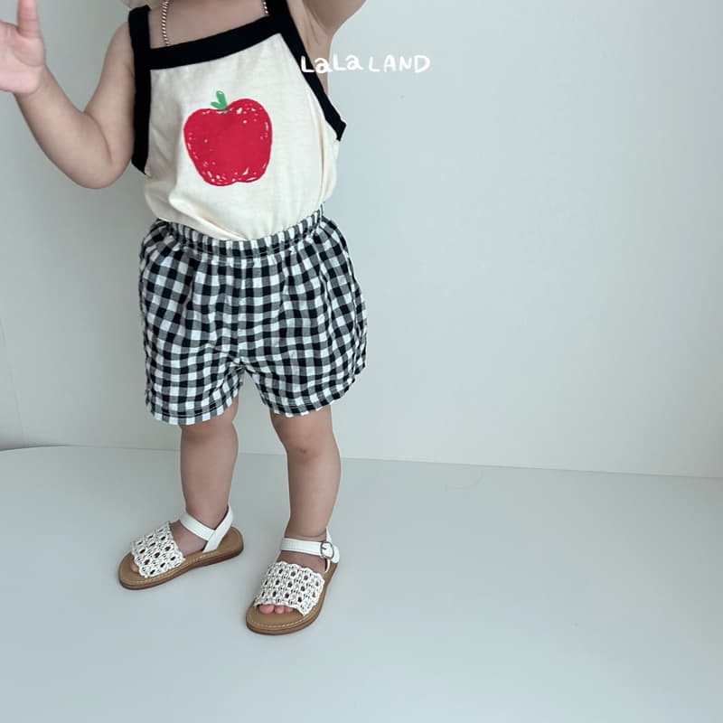 Lalaland - Korean Baby Fashion - #onlinebabyboutique - Bebe Apple Sleeveless Top Bottom Set - 3