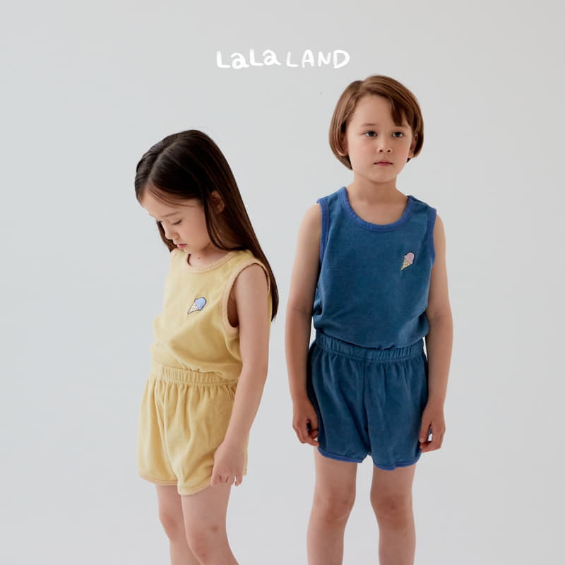Lalaland - Korean Children Fashion - #discoveringself - Terry Corn Top Bottom Set - 8