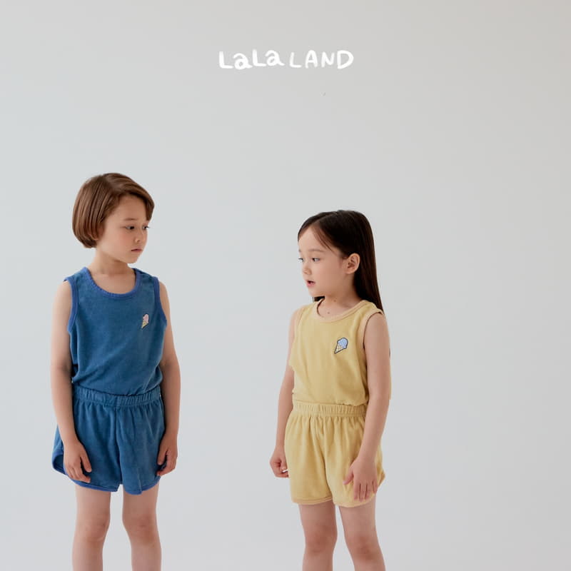 Lalaland - Korean Children Fashion - #todddlerfashion - Terry Corn Top Bottom Set - 2