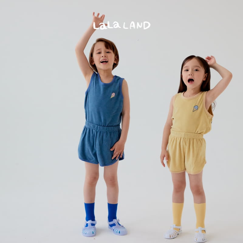 Lalaland - Korean Children Fashion - #toddlerclothing - Terry Corn Top Bottom Set - 3
