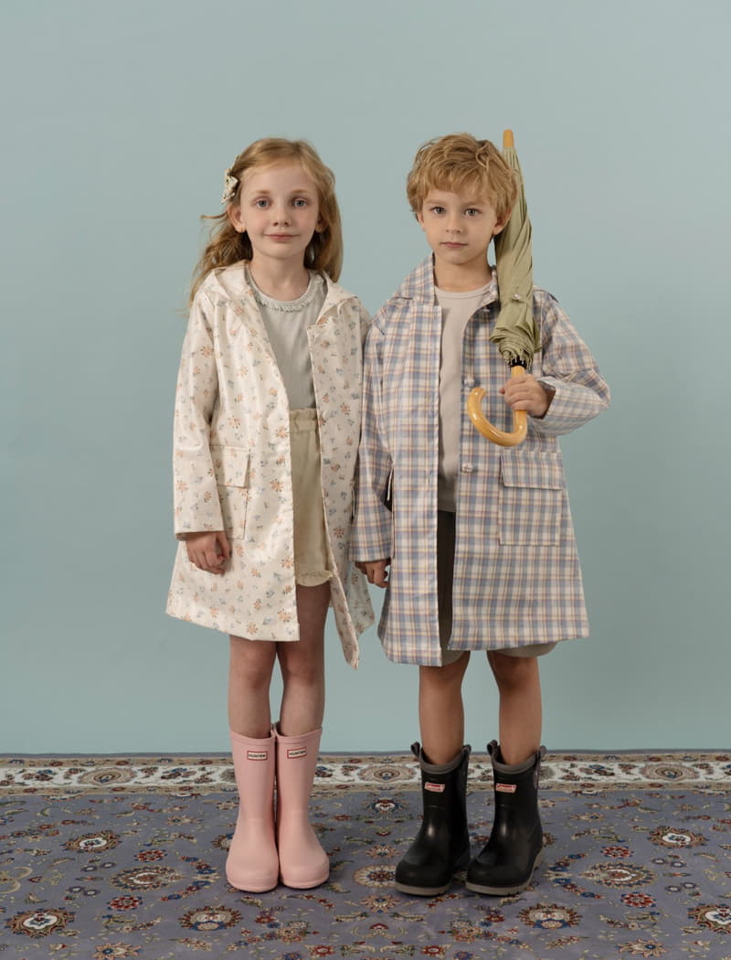 Le Bev - Korean Children Fashion - #childrensboutique - Check Rain Coat - 5