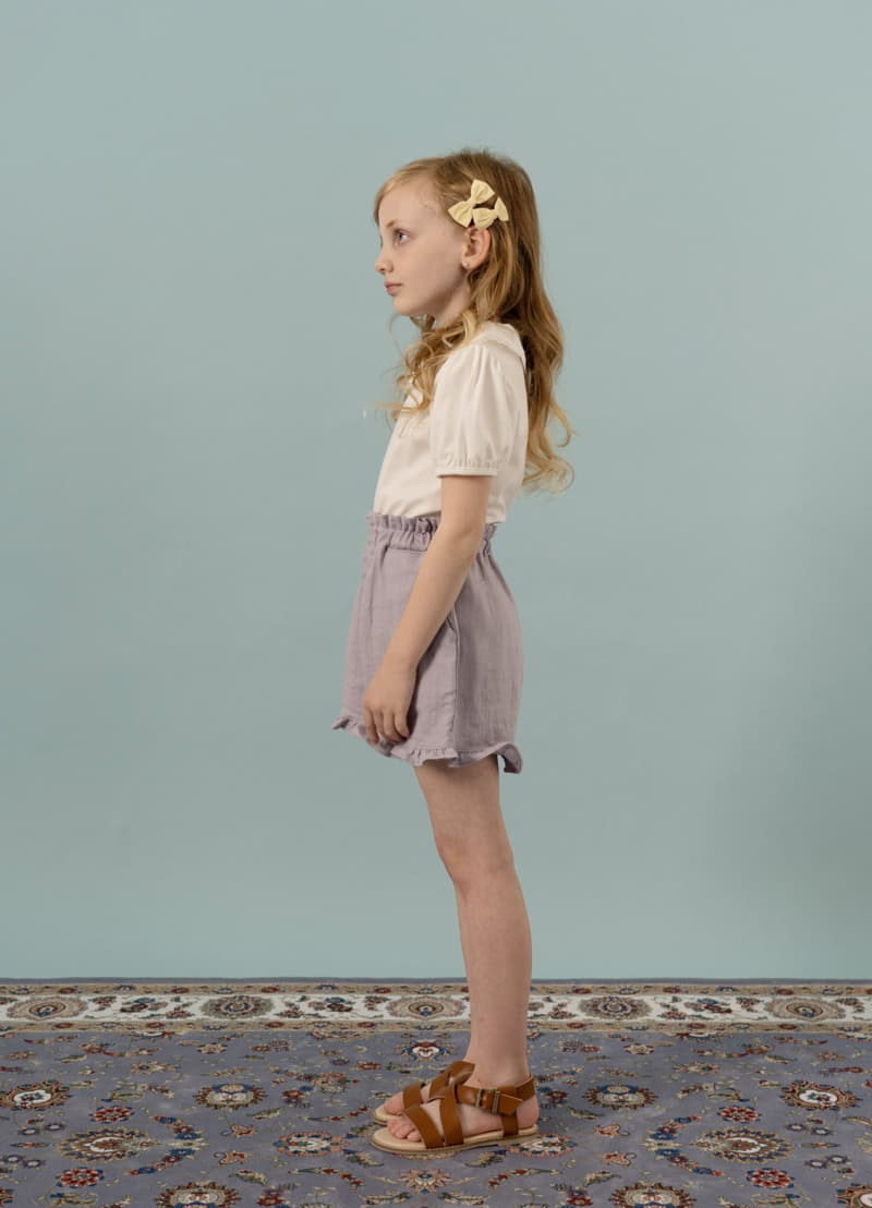 Le Bev - Korean Children Fashion - #discoveringself - Lace Frill Short Sleeves Tee - 3