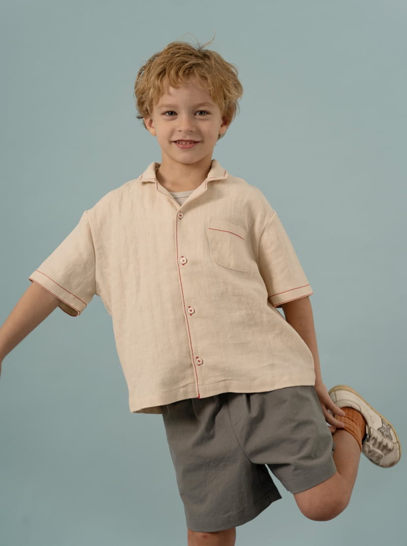 Le Bev - Korean Children Fashion - #toddlerclothing - Linen Stitch Shirt - 3