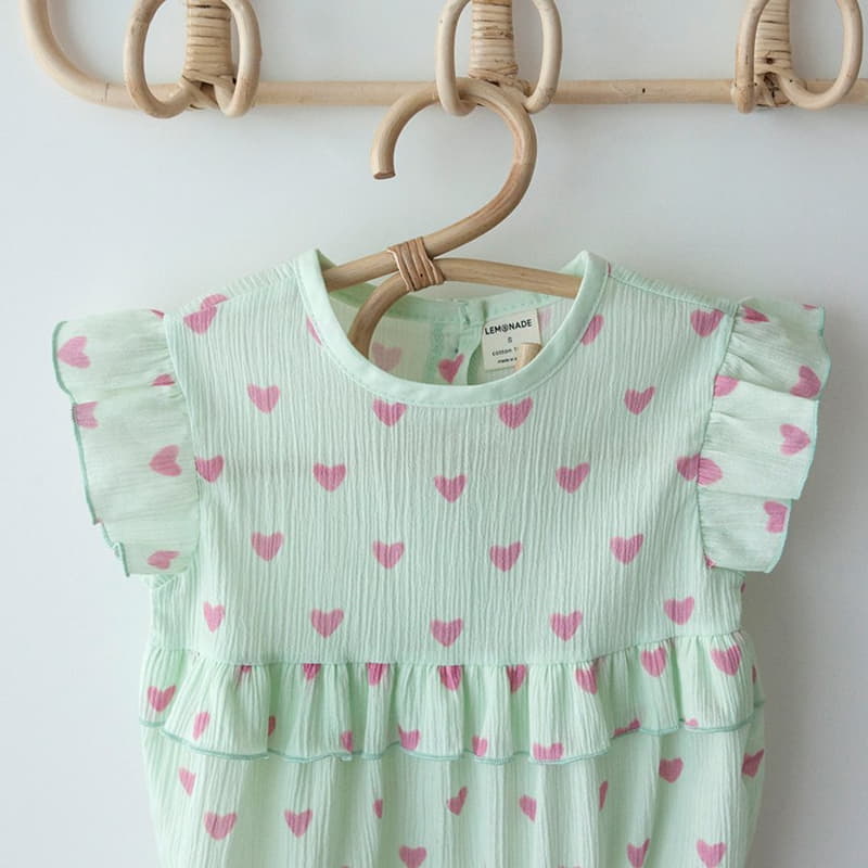 Lemonade - Korean Baby Fashion - #onlinebabyboutique - Heart Bodysuit with Bonnet - 5