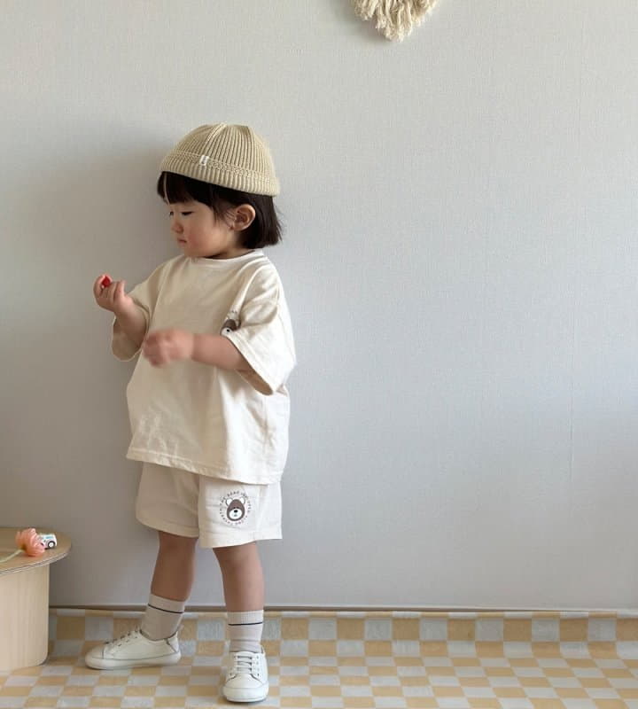 Martin - Korean Children Fashion - #stylishchildhood - Bear Top Bottom Set - 4