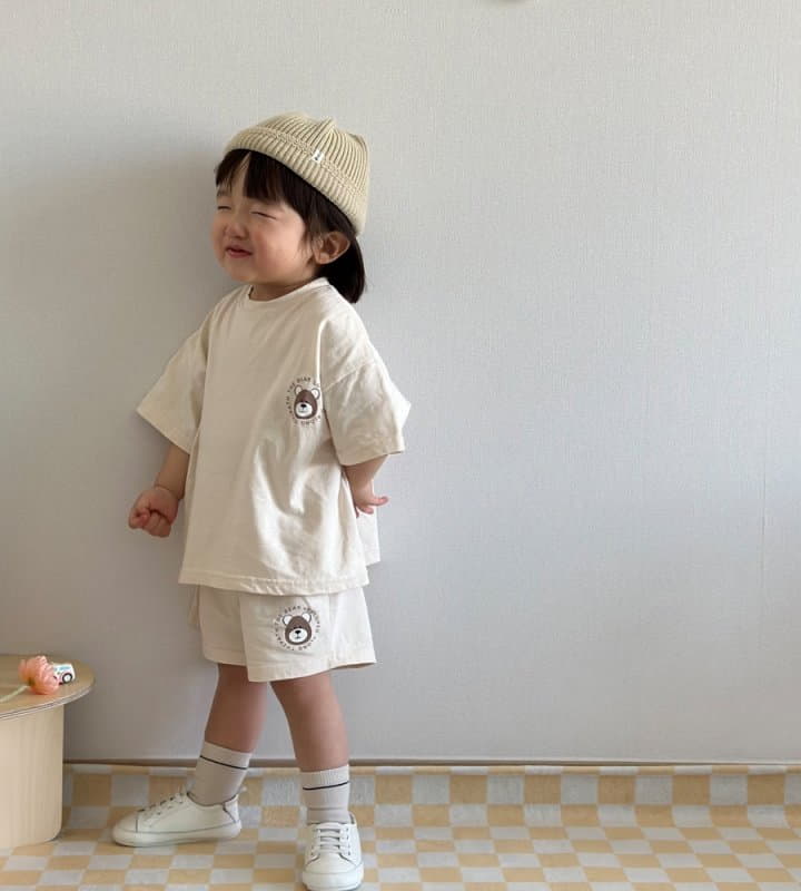 Martin - Korean Children Fashion - #stylishchildhood - Bear Top Bottom Set - 3