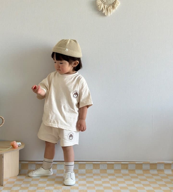 Martin - Korean Children Fashion - #toddlerclothing - Bear Top Bottom Set - 2