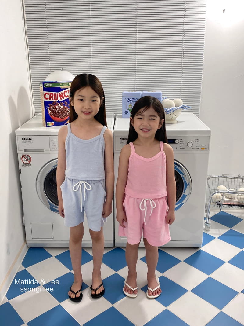 Matilda & Lee - Korean Children Fashion - #Kfashion4kids - Terry Sleeveless Top Bottom Set - 8