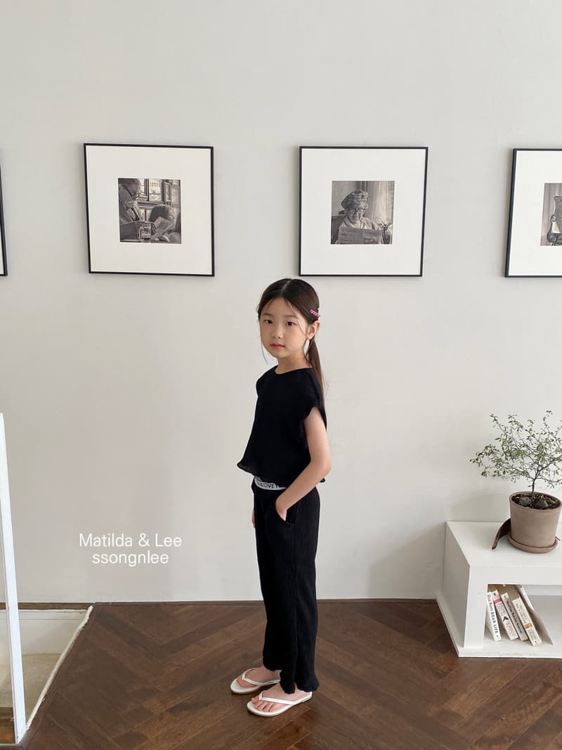 Matilda & Lee - Korean Children Fashion - #childofig - Love Wrinkle Top Bottom Set - 6