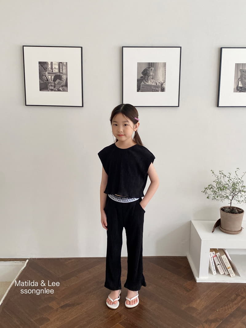 Matilda & Lee - Korean Children Fashion - #fashionkids - Love Wrinkle Top Bottom Set - 10