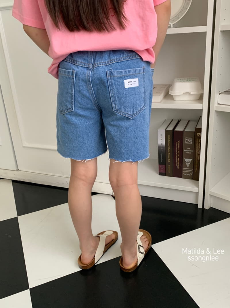 Matilda & Lee - Korean Children Fashion - #kidsshorts - Label Denim Shorts